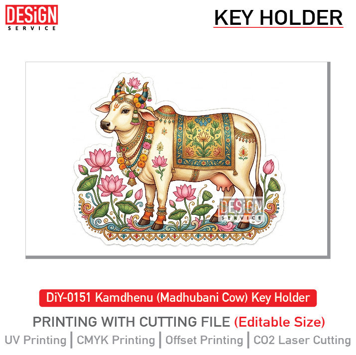 DiY Art Kamdhenu (Madhubani Cow) Key Holder