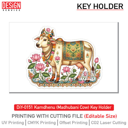 DiY Art Kamdhenu (Madhubani Cow) Key Holder