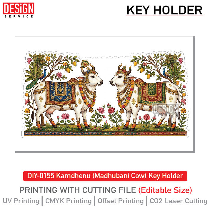 DiY Art Kamdhenu (Madhubani Cow) Key Holder