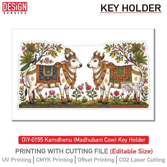 DiY Art Kamdhenu (Madhubani Cow) Key Holder