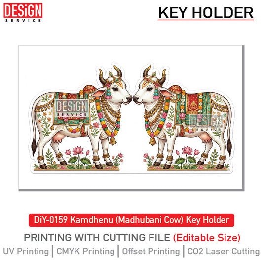 DiY Art Kamdhenu (Madhubani Cow) Key Holder