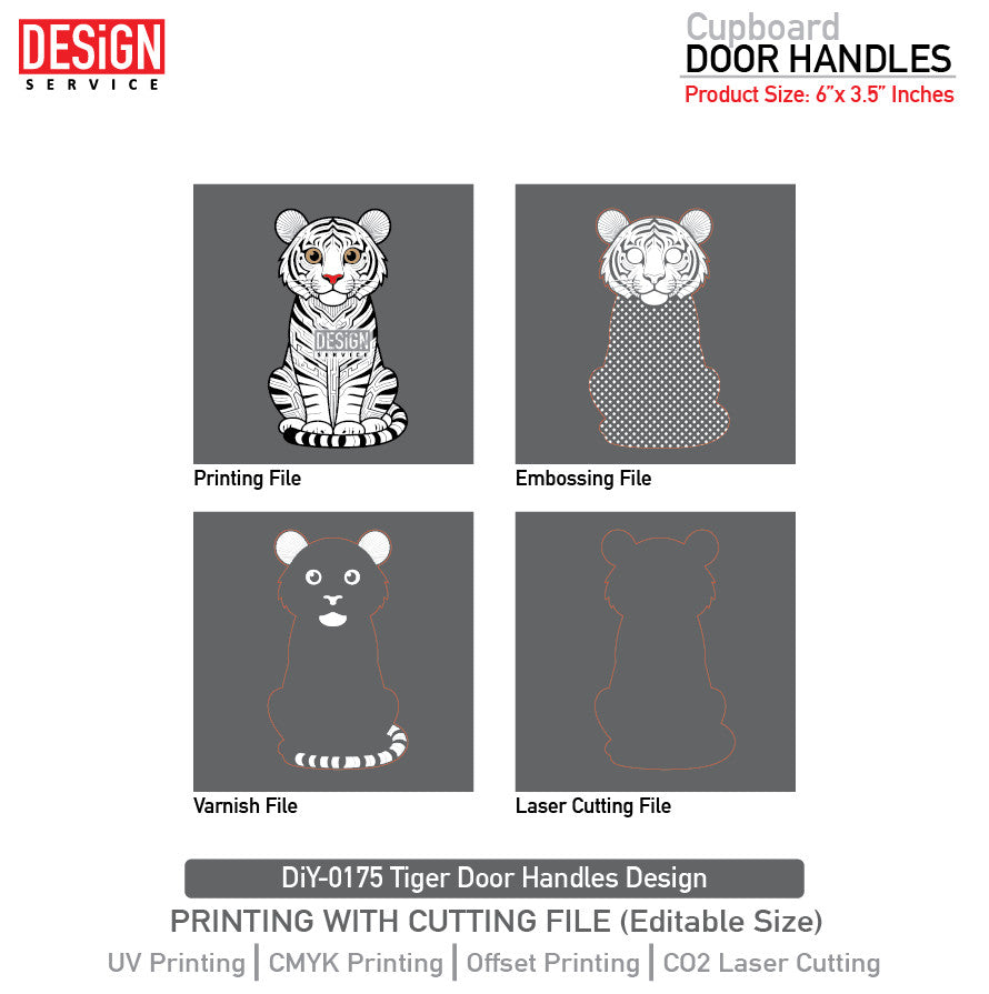 DiY Art Tiger Door Handles Design