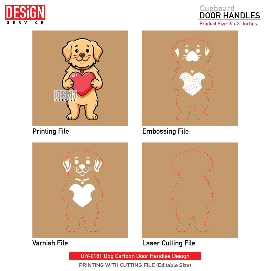 DiY Art Dog Cartoon Door Handles Design