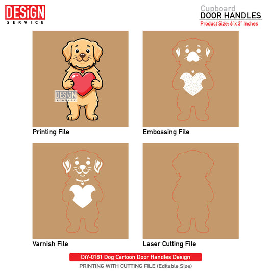 DiY Art Dog Cartoon Door Handles Design