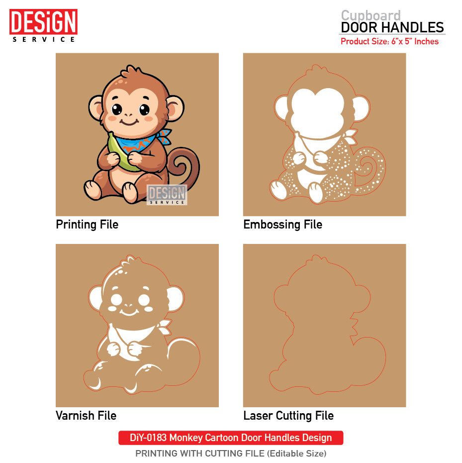 DiY Art Monkey Cartoon Door Handles Design