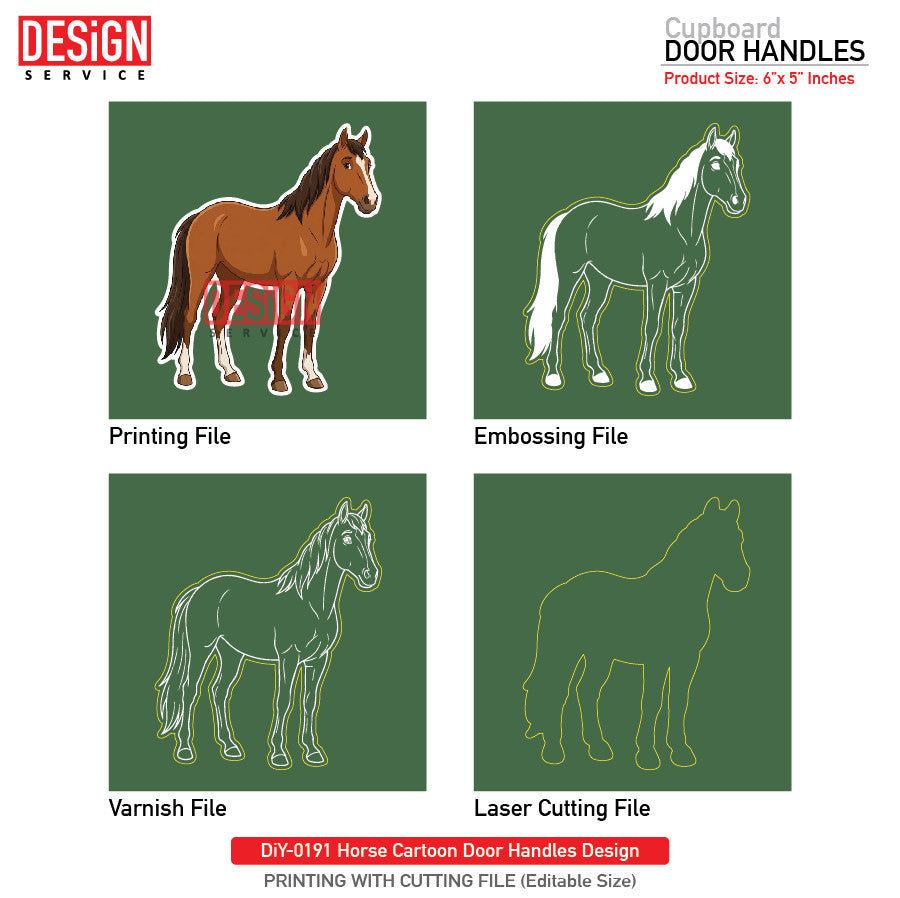 DiY Art Horse Cartoon Door Handles Design