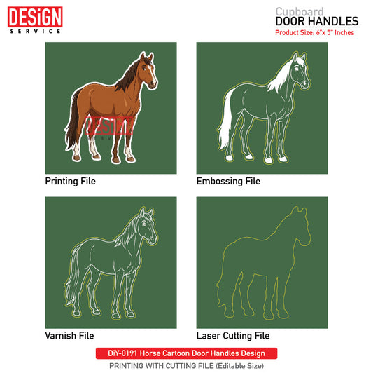 DiY Art Horse Cartoon Door Handles Design