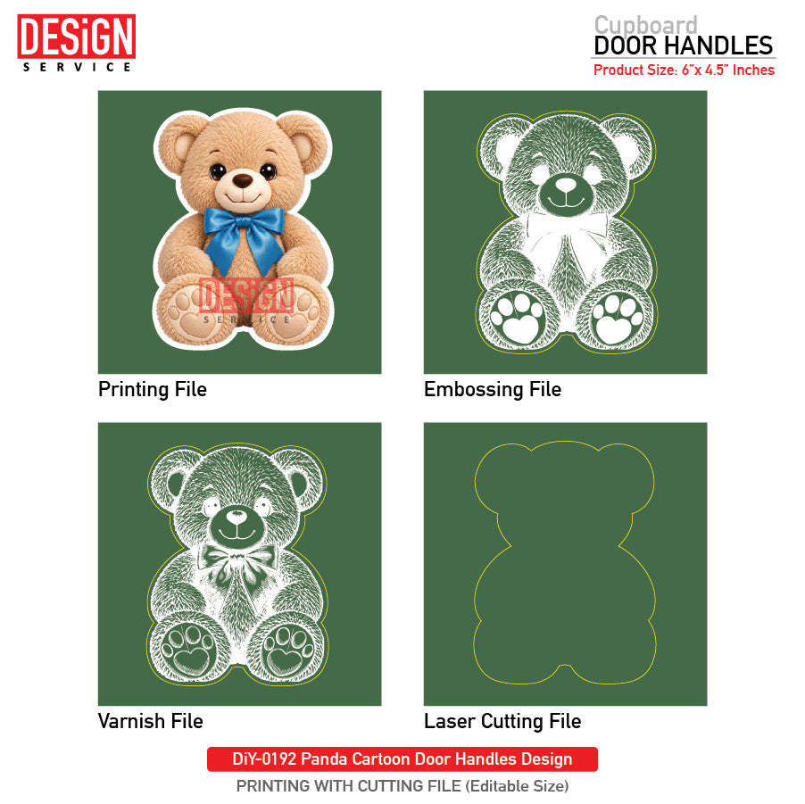 DiY Art Panda Cartoon Door Handles Design