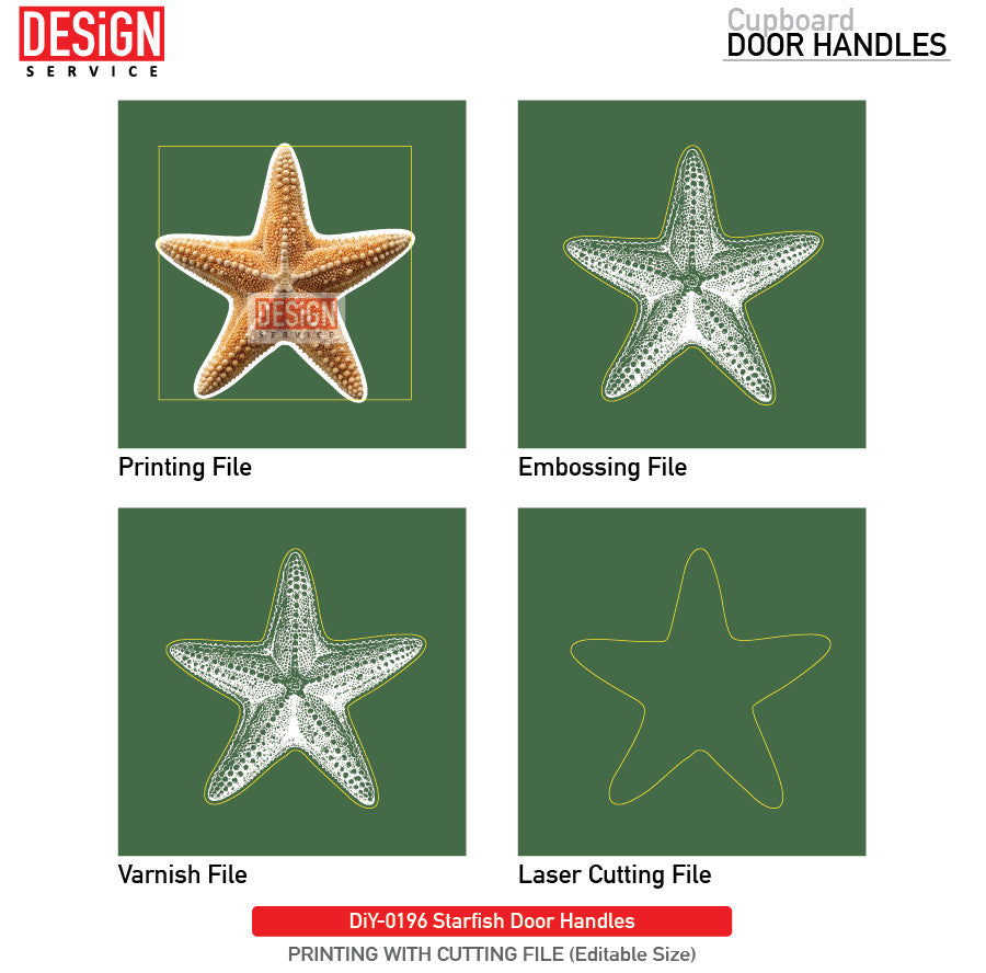 DiY Art Starfish Door Handles - UV Printing