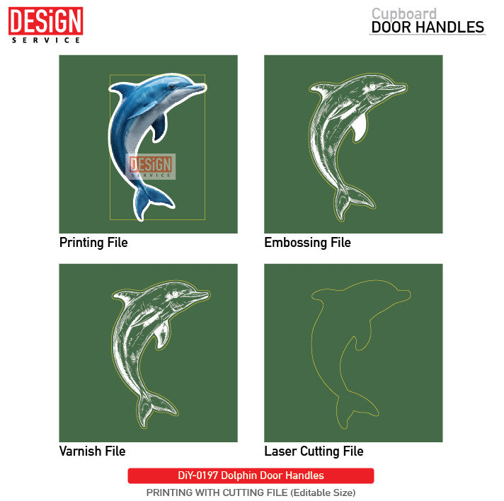 DiY Art Dolphin Door Handles - UV Printing
