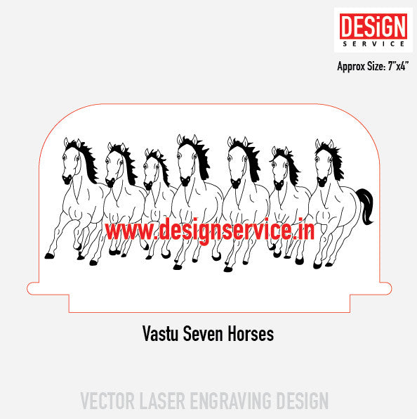 Vastu Seven Horses Engraving Design