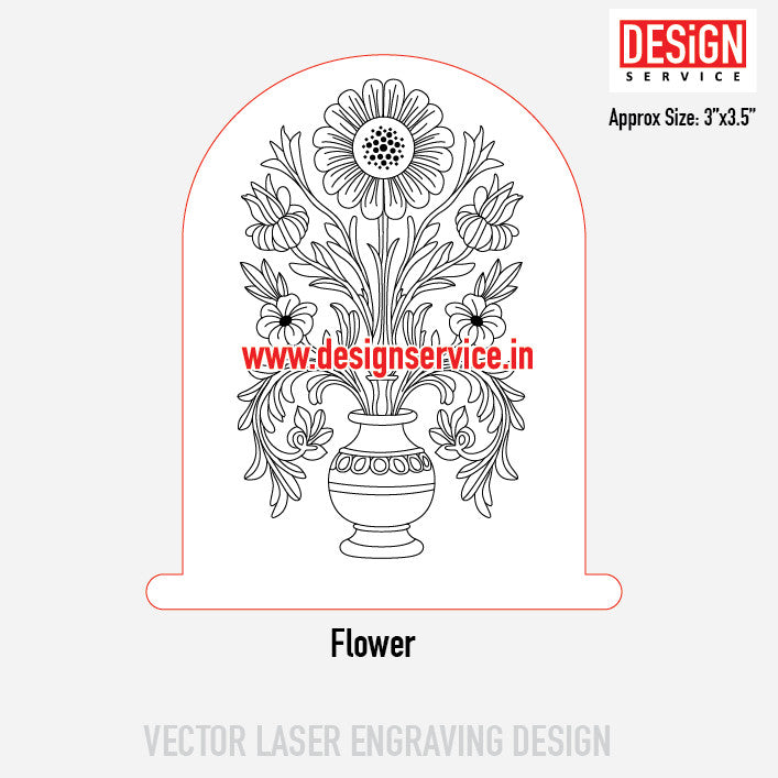 Flower Pot Engraving Design