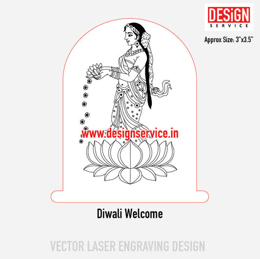Diwali Welcome Engraving Design