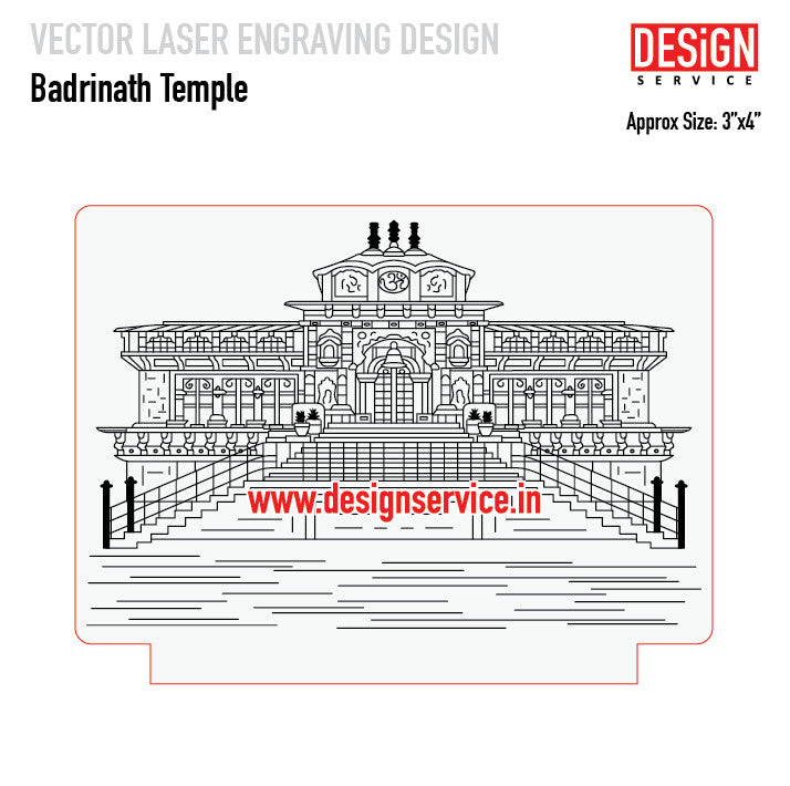 Badrinath Temple Engraving Design