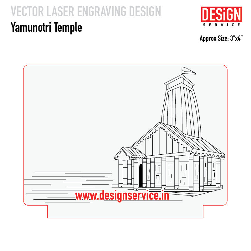 Yamunotri Temple Engraving Design