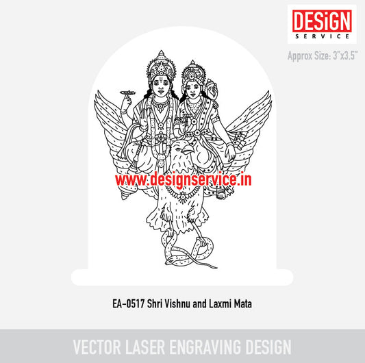 Shri Vishnu and Laxmi Mata Engraving Design