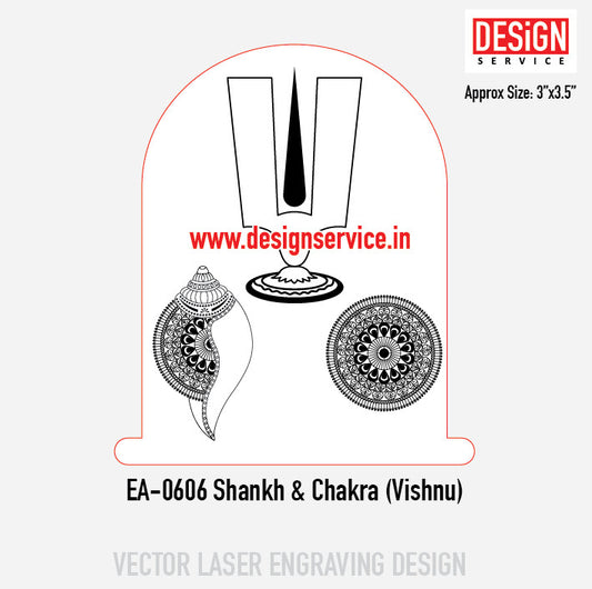 Engraving Design Shankh & Chakra (Vishnu)