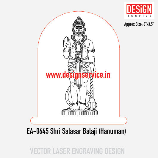 Engraving Designh Shri Salasar Balaji (Hanuman)