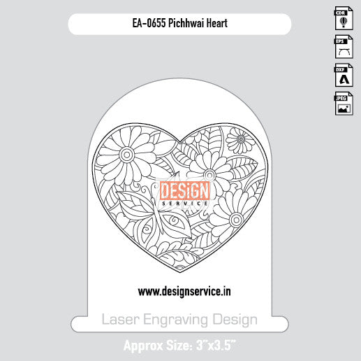 Engraving Designh Pichhwai Heart