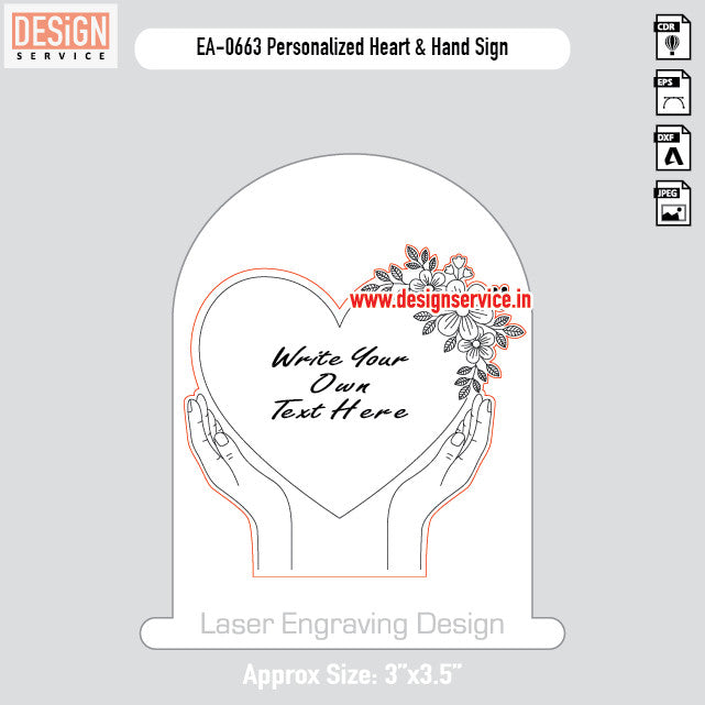 Engraving Design Personalized Heart & Hand Sign
