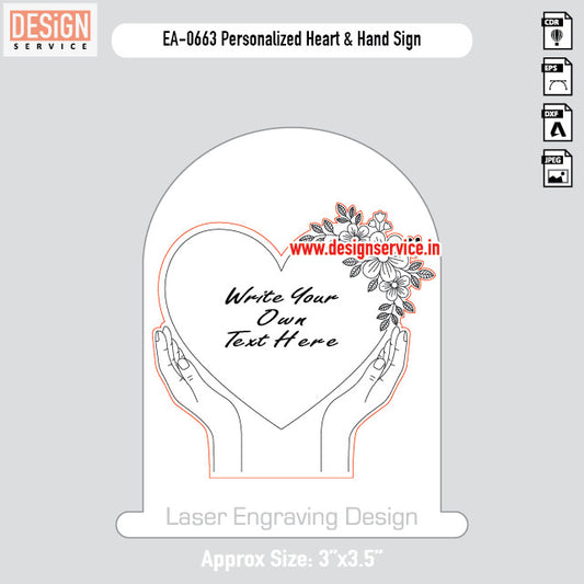 Engraving Design Personalized Heart & Hand Sign