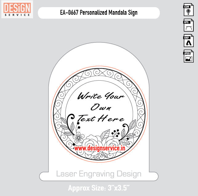 Engraving Design Personalized Mandala Sign