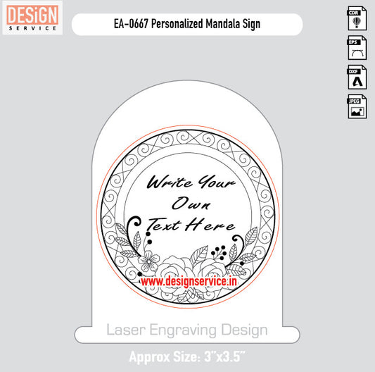 Engraving Design Personalized Mandala Sign