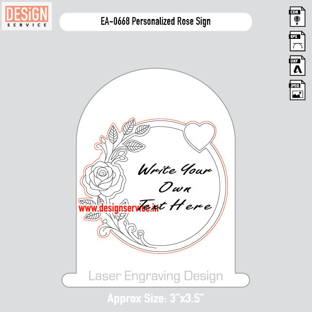 Engraving Design Personalized Rose Sign