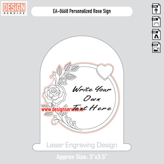 Engraving Design Personalized Rose Sign