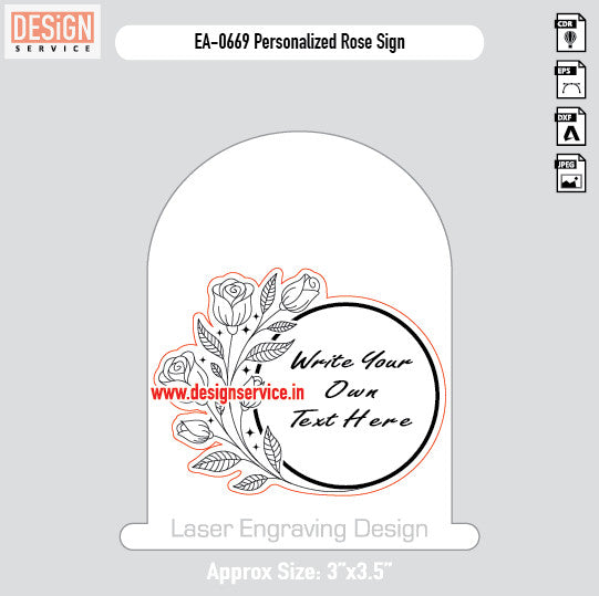 Engraving Design Personalized Rose Sign