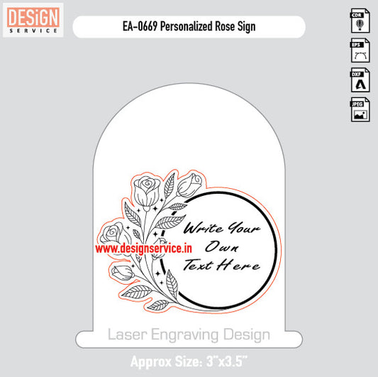 Engraving Design Personalized Rose Sign