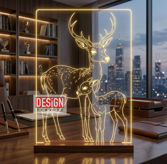 Engraving Design Deer (Hiran)