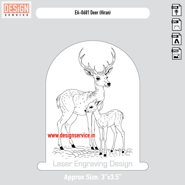 Engraving Design Deer (Hiran)