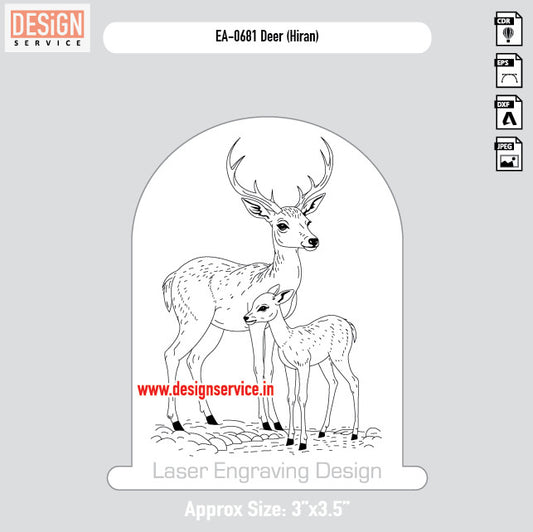 Engraving Design Deer (Hiran)