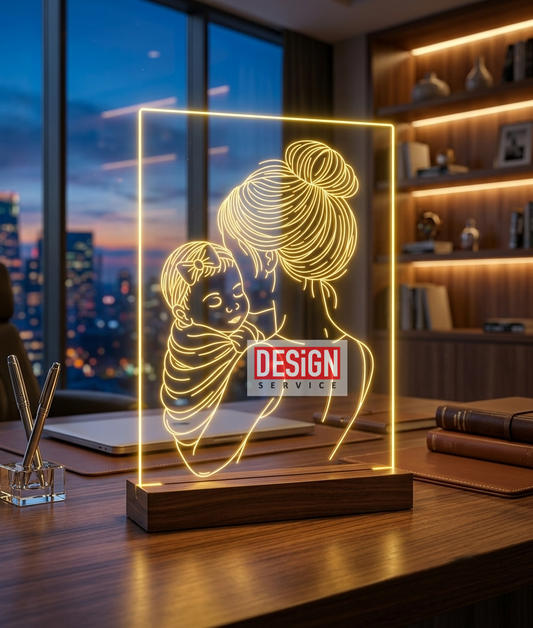 Engraving Design Mother & Baby