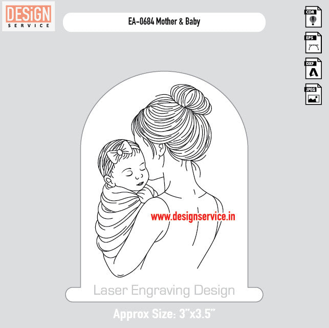 Engraving Design Mother & Baby