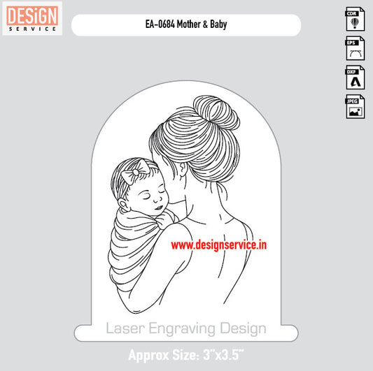 Engraving Design Mother & Baby