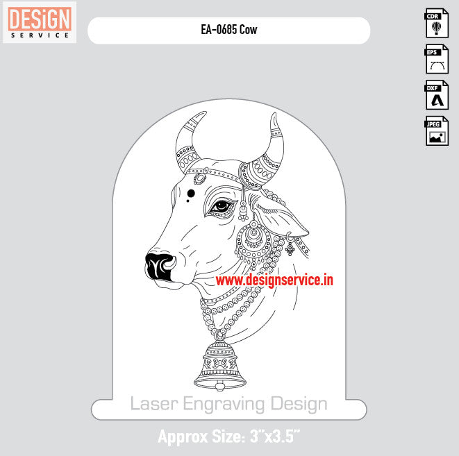 Engraving Design Cow
