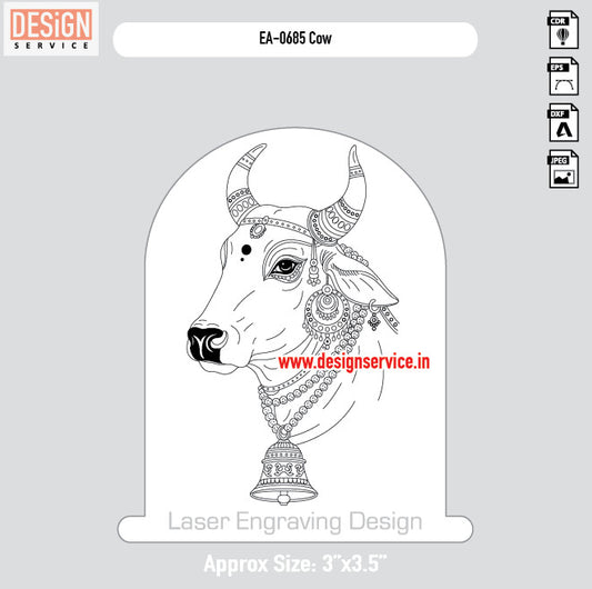 Engraving Design Cow