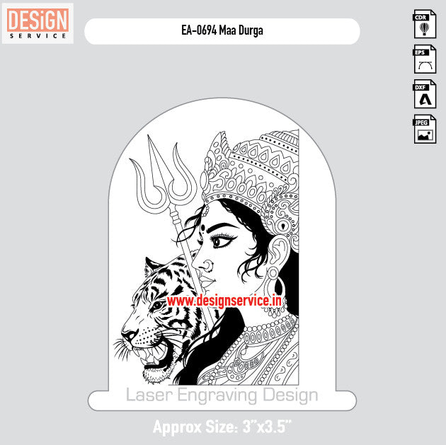 Engraving Design Maa Durga