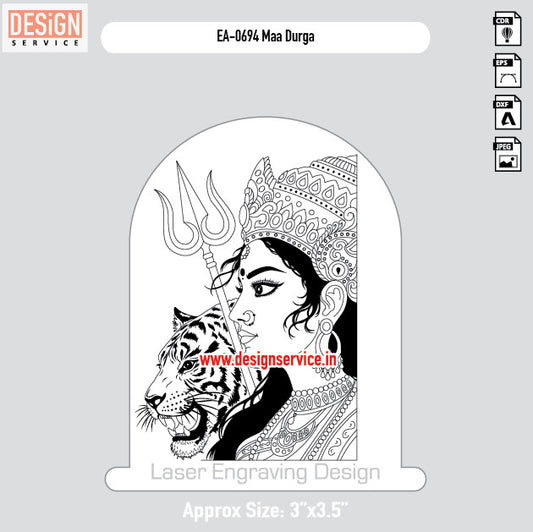 Engraving Design Maa Durga