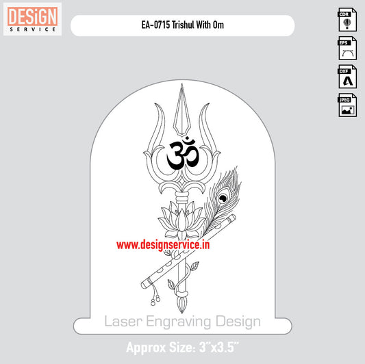 Engraving Design Trishul With Om