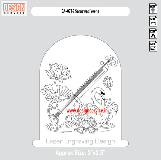 Engraving Design Saraswati Veena