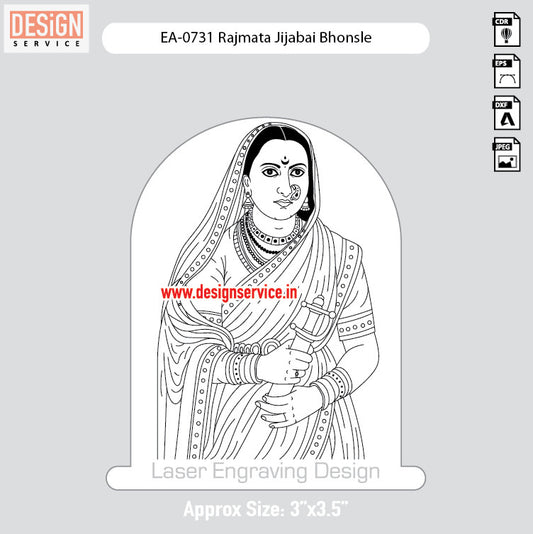 Engraving Design Rajmata Jijabai Bhonsle