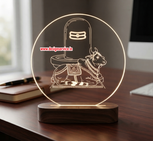 Engraving Design Shivling with Nandi