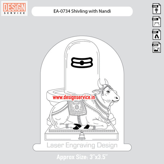 Engraving Design Shivling with Nandi
