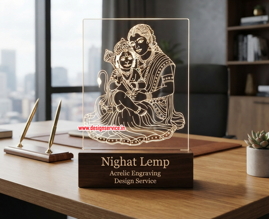Engraving Design Mata Anjani  With Bal Hanuman