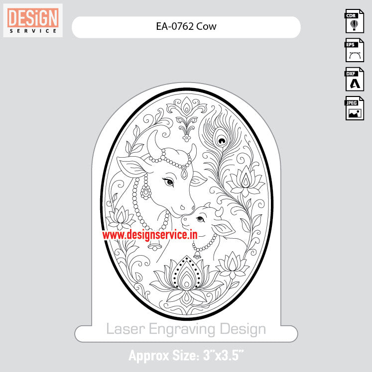 Engraving Design Cow