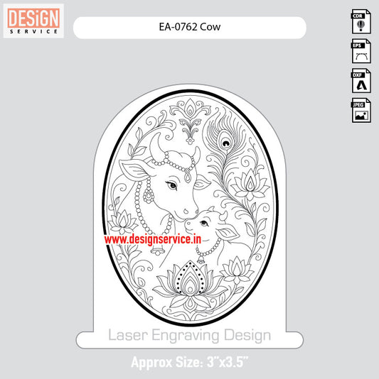 Engraving Design Cow
