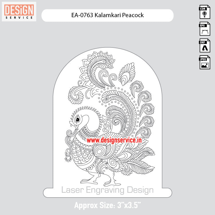 Engraving Design Kalamkari Peacock
